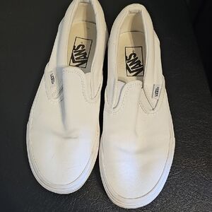 Vans Men's Classic White Slip-On Sneakers